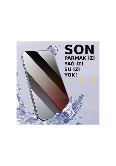 İphone 16 Pro Uyumlu Tam Kaplayan Hayalet Ekran Koruyucu Gizli Cam 9h Temperli Privacy