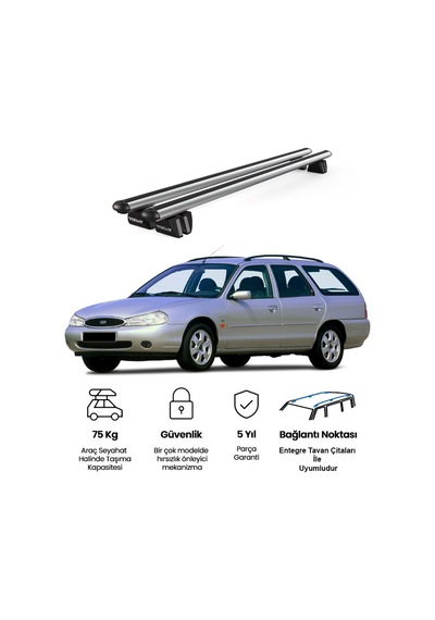 Pençe Ford Mondeo Sw 1993-2000 Uyumlu Gri Ara Atkı 109cm Port Bagaj Tavan Barı