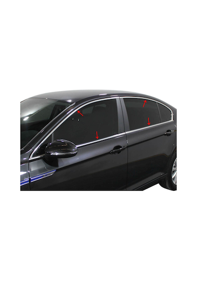 Volkswagen Passat B8.5 Krom Cam Çıtası Çerçevesi 8 Parça 2019-