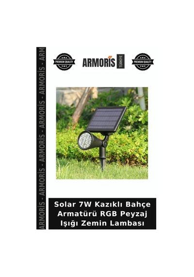 Solar 7w Kazıklı Bahçe Armatürü Rgb Peyzaj Işığı Zemin Lambası Diğer