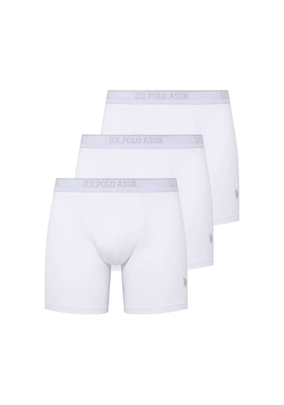 U.S. Polo Assn. Erkek Beyaz 3 Lü Uzun Paçalı Boxer 80454Y