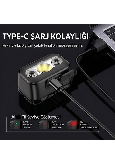 Philips Sfl3153 5w Led 220 Lümen Hareket Sensörlü Çift Butonlu Acil Durum Çakarlı Şarjlı Hafif Kamp Ve Kafa Lambası Siyah