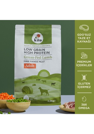 Kito Doğal Besi Kuzu Etli Yetişkin Köpek Maması 2.5 KG