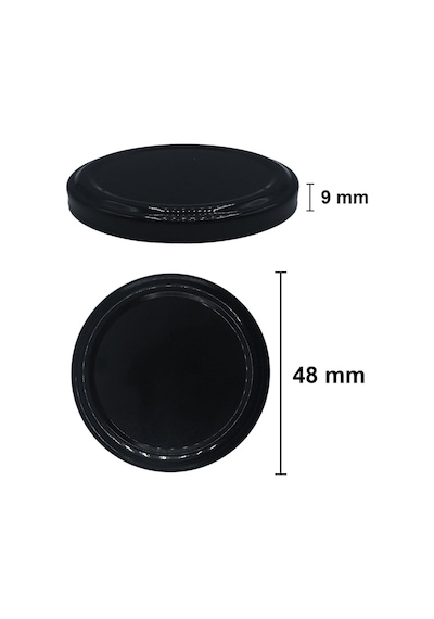 105 Ml Metal Siyah Kapaklı 105 Cc Cam Konserve Kavanoz 48 Adet