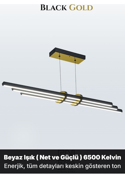 Cosmo Gold Lineer Led Sarkıt Avize Kumandalı Dim Edilebilir Aşağı Işık Beyaz Işık