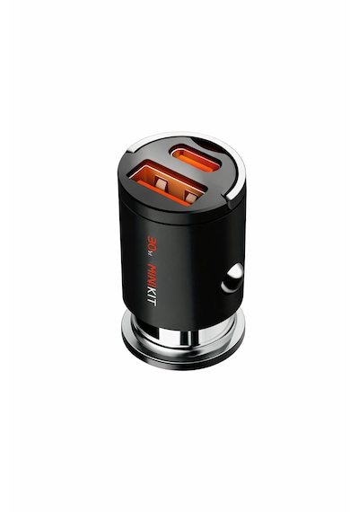 30w Süper Hızlı Araç Şarj Adaptörü Mini Kompakt Tasarım, Pd + Qc 4.0, Çift Usb Type-c & Usb-a -