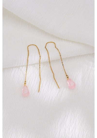 Nar Tanesi Murano Cam Küpe Pembe