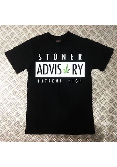 Stoned&Fame Stoner Advısory Baskılı T-shirt SIYAH
