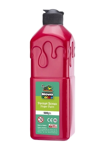 Kırmızı Parmak Boyası Nova Color 500 Ml - Kolay Silinebilir Kırmızı