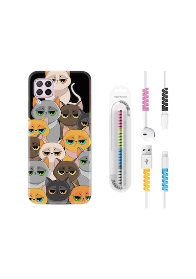 Huawei P40 Lite Kılıf Kablo Koruyuculu Kediler 1885
