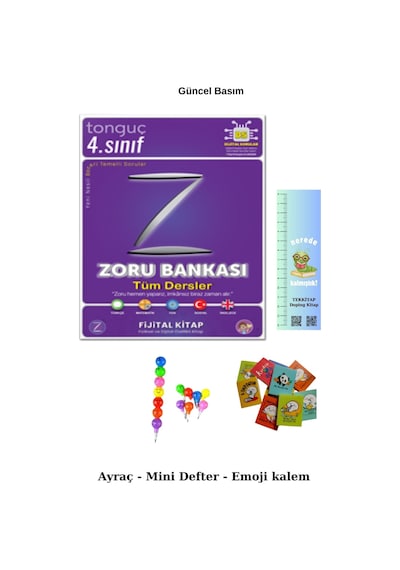Tonguç 4. Sınıf Tüm Dersler Zoru Bankası Emoji Kalem+mini Defter+tırtıl Ayraç
