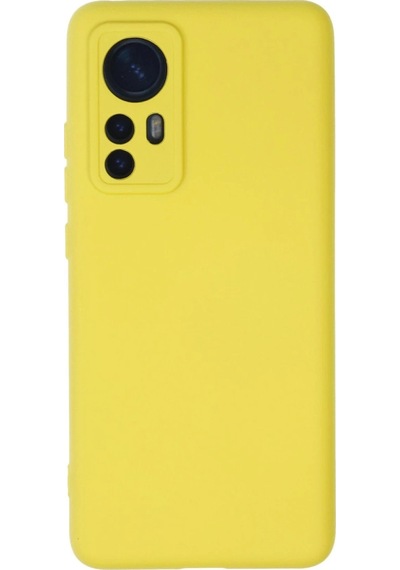 Xiaomi Mi 12 Kılıf Nano İçi Kadife Silikon - Sarı Düz Renkli