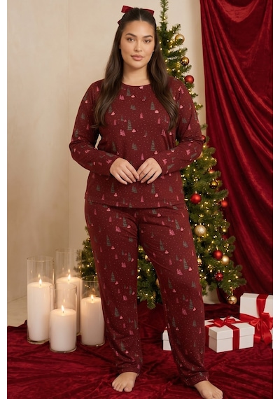 Siyah İnci Yılbaşı Temalı Desenli Termal Kumaşlı Ultra Soft Yumuşak Büyük Beden Battal Boy Örme Pijama Takımı 26226713 Bordo Siyah İnci Yılbaşı Temalı Desenli Termal Kumaşlı Ultra Soft Yumuşak Büyük Beden Battal Boy Örme Pijama Takımı 26226713 Bordo