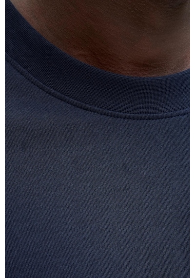 Jack & Jones Jcofusıon Erkek Basic Tişört Bisiklet Yaka, Göğüs Logolu Lacivert