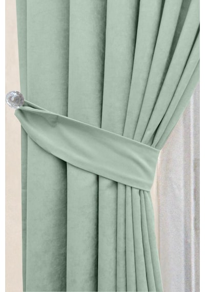 Evdepo Home Deniz Soft Pileli Fon Perde Mint