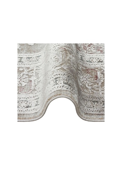 Hoom Rugs Babylon Bbl 02 Rayon Viskon Eskitme Desenli Gri Vintage Salon Halısı Gri