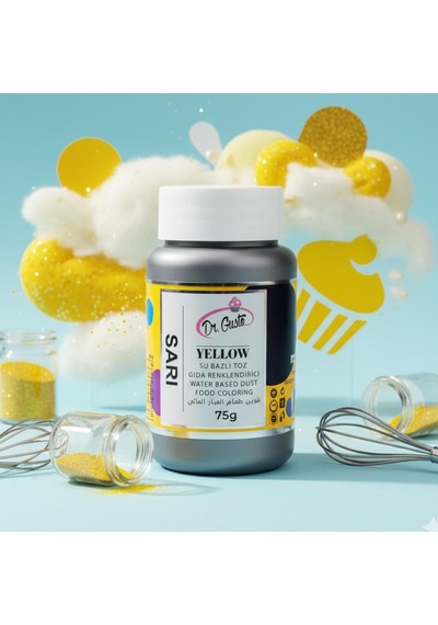 Su Bazlı Toz Sarı Gıda Boyası 75 Gr Profesyonel Pasta Ve Şeker Hamuru Renklendirici