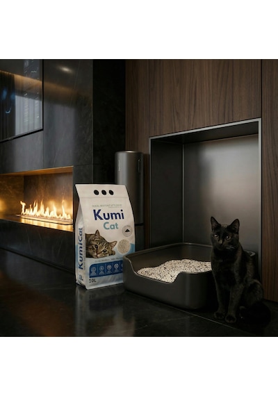 Kumi Cat Eko-premium Aktif Karbonlu Topaklanan Tozsuz Bentonit Kedi Kumu 5 Lt