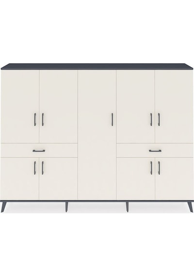 Arges Dolap 12 Raflı 2 Çekmeceli 8 Kapaklı 220x30x163 Antrasit-aytaşı Aytası - Antrasıt Arges Dolap 12 Raflı 2 Çekmeceli 8 Kapaklı 220x30x163 Antrasit-aytaşı Aytası - Antrasıt