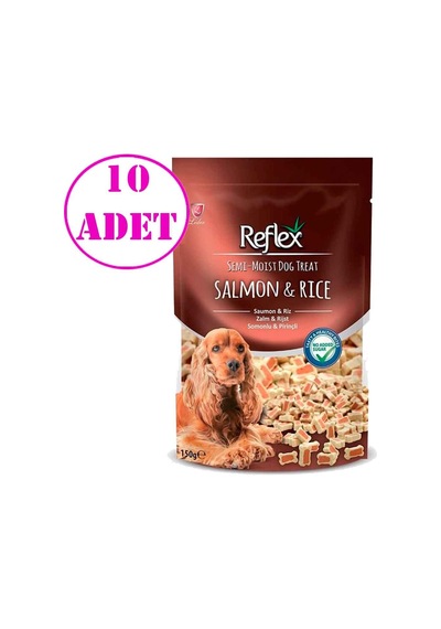 Reflex Semi-Moist Somonlu Pirinçli Köpek Ödül Kemiği 10 x 150 G