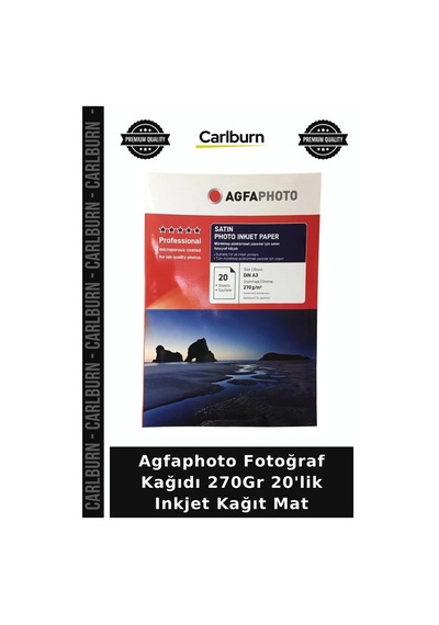 Premium Agfaphoto Fotoğraf Kağıdı 270gr 20'lik Inkjet Kağıt Mat Baskı Malzemesi Hobi Ürünü Kırtasiye