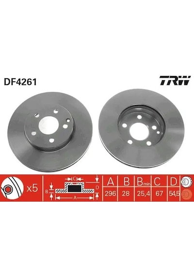 Mercedes E220 W211 Fren Diski On 2002-2009 Trw Df4261 2adettir
