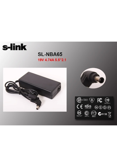 S-Link Sl-Nba65 90W 19V 4.74A 5.5x2.1 Acer Uyumlu Notebook Adaptör