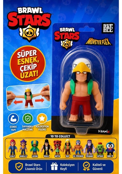 Brawl Stars Monster Flex Esnek Oyuncak Figür Çek Uzat Stres Oyuncağı Bo
