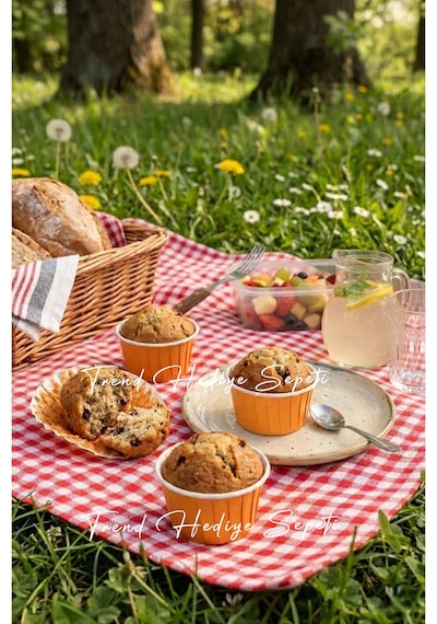 Trend Hediye Sepeti 50'li Turuncu Muffin Kek Kalıbı , Kek Kapsülü Cupcake Kalıbı , Airfryer Uyumlu