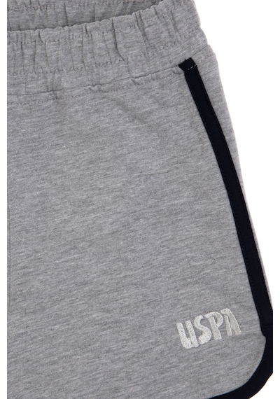 U.S. Polo Assn. Kız Çocuk Gri Melanj Regular Fit Örme Şort 50306297-VR086