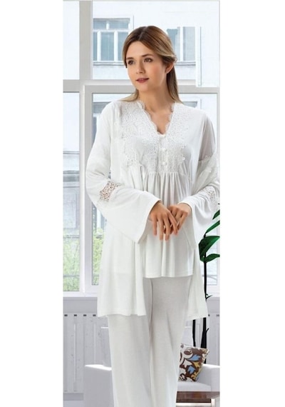 Duchesse 3007 Hamile Lohusa 3'Lü Pijama Sabahlık Takım