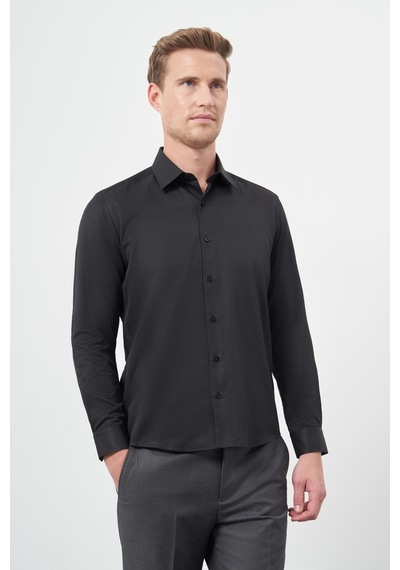 İmza Siyah Uzun Kol Düz Bez Ayağı Sert Yaka Cepsiz Pamuklu Classic Slim Fit Gömlek 1004245267 Siyah İmza Siyah Uzun Kol Düz Bez Ayağı Sert Yaka Cepsiz Pamuklu Classic Slim Fit Gömlek 1004245267 Siyah