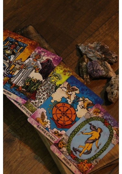 Mor Beyaz Spiritüel Enerji Tarot Destesi 78 Kart - Arındırma Kesesi Hediyeli