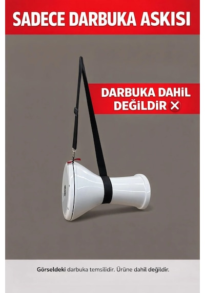 Darbuka Omuz Askısı, Siyah, Ayarlanabilir Askı Kayışı, Darbuka Taşıma Aparatı