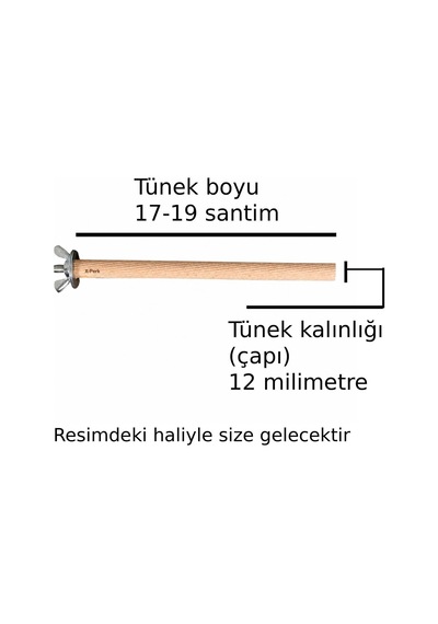 Doğal Ahşap Kuş Tüneği Doğal Ahşap Tünek Papağan Muhabbet Kuşu Kanarya Kafes Tüneği 1 Adet Boy 17-19 Cm