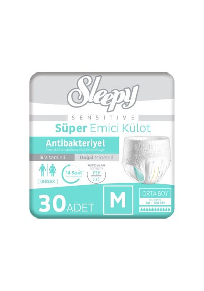 Sensitive Antibakteriyel Emici Külot Medium 30 Adet M