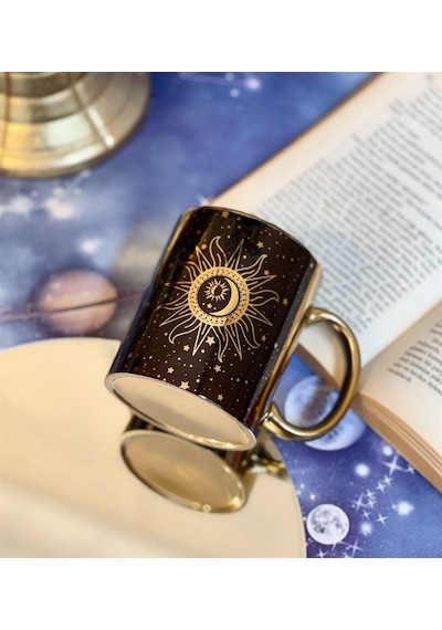 Tarot Tasarımlı Gold Kupa Beyaz - Çok Renkli