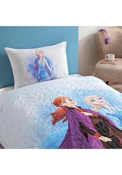 Taç Disney Frozen Sisters Standart Pamuk Nevresim Takımı, Mavi, Tek Kişilik Sku: Smg8690010186218 0