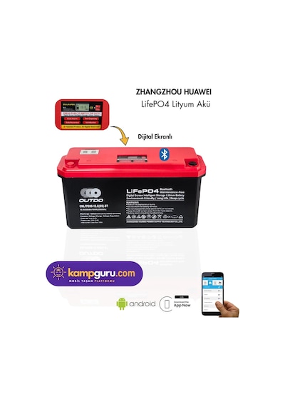 Outdo 12 Volt 200 Amper Lityum Akü Huawei Lithium Battery