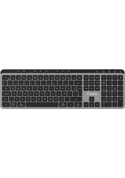 Throne Elite K1 Sessiz Switch 110+8 Multimedya Tuşlu Windows & Macos Uyumlu Premium Alüminyum-Metal Kablosuz Klavye