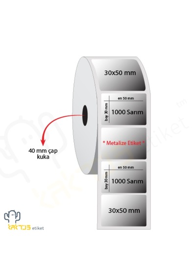 Silvermat Demirbaş Etiketi 30mm X 50mm Ruloda 1000 Adet 1