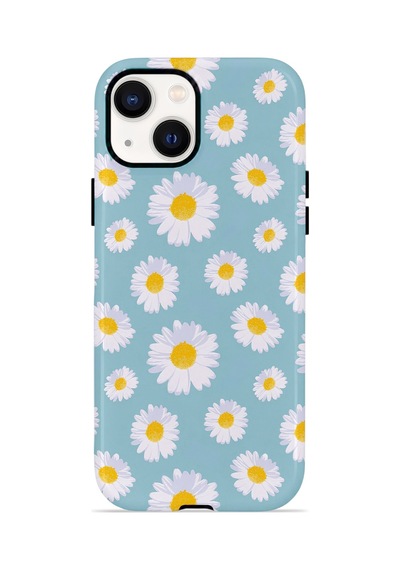 Apple iPhone Uyumlu 15 Vorian Çift Katmanlı Magsafe Kılıf Daisy Sky