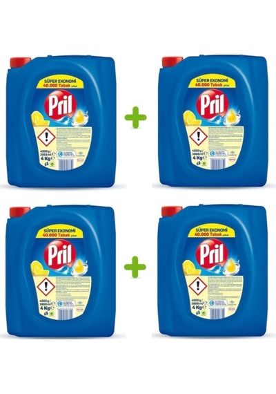 Pril Sıvı Klasik Bulaşık Deterjanı 4 Kg Limon X 4 Adet