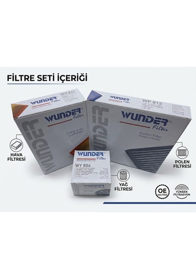Wunder Renault Taliant 1.0 Tce - 1.0 Sce Filtre Seti 3'lü Bakım Paketi Hava + Yağ + Polen Filtresi (3Filtre Hava Yağ Polen) Wunder Renault Taliant 1.0 Tce - 1.0 Sce Filtre Seti 3'lü Bakım Paketi Hava + Yağ + Polen Filtresi (3Filtre Hava Yağ Polen)