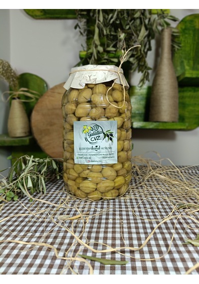 Aydın Yöresi Domat Cinsi Sofralık Tatlandırılmış Kırma Yeşil Zeytin 2 Kg