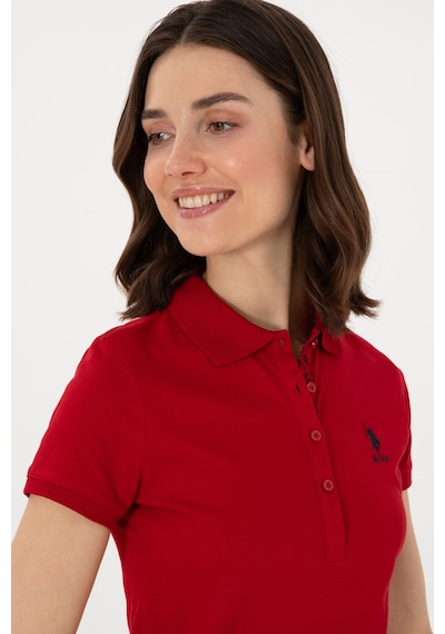 U.S. Polo Assn. Kadın Kırmızı Basic Polo Yaka Tişört 50300896-VR171
