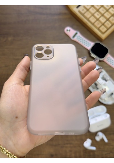 Apple iPhone 11 Pro Uyumlu Süper İnce Mat Ultra Thin Silikon Kılıf Gri