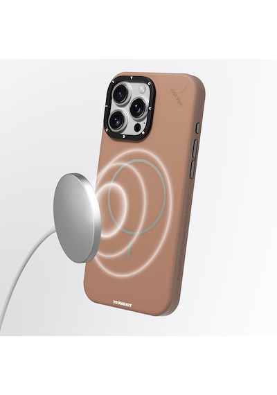 Apple iPhone 16 Pro Max Uyumlu Kılıf M-safe Şarj Özellikli Youngkit Dynamag Serisi Kapak Gold