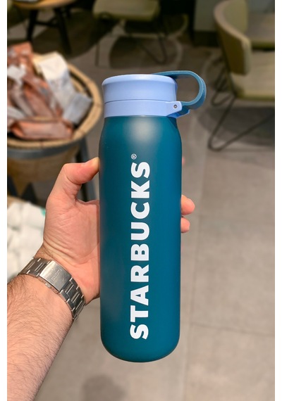 Starbucks Paslanmaz Çelik Termos - Lacivert - 591 Ml Mavi