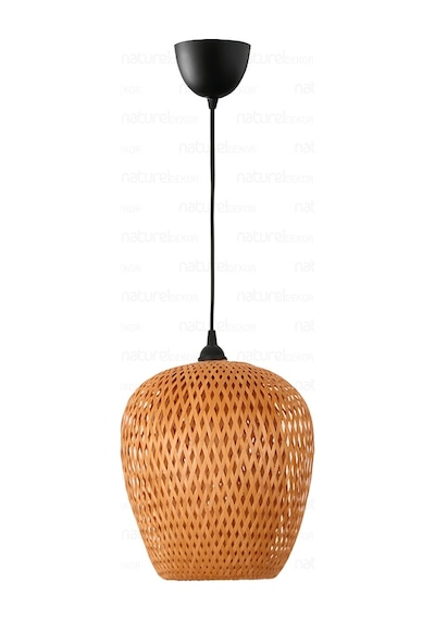 Bohem Bambu Boja Pendant Sarkıt Avize Lamba 25 Cm - Iskandinav, Modern, Bohem, Rattan Aydınlatma Bambu